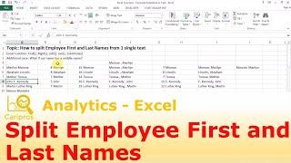 Excel for HR: Find and Substitute to split Employee First and Last Names from 1 single text