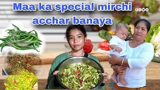 Maa Ka Special Mirchi Acchar || Learned Cooking From Mom || Cooking And Family Vlogs