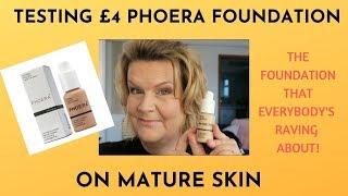 Over 50 Beauty: £4 Foundation Test & Review - Phoera Foundation on Mature Skin