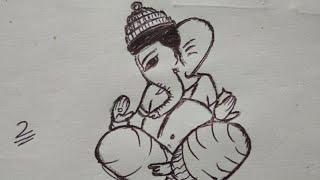 Lord Ganesh drawing using 2 Very Simple And Easy ll Suman Art Gallery