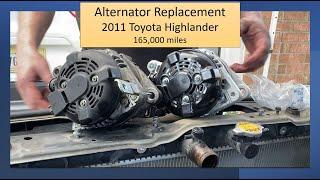 Alternator Replacement - 2011 Toyota Highlander (165,000 miles)