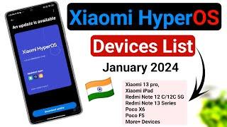 Release  Xiaomi HyperOS Update Device List in India January 2024 | HyperOS Update in  India