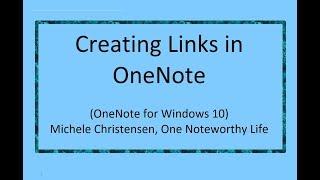 Creating Links in OneNote