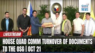 LIVE: House Quad Comm turnover of documents to the OSG (October 21, 2024) - Replay