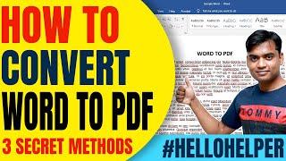 How To Convert Word to Pdf Without Losing Formatting or Changing Font | 3 SECRET METHODS