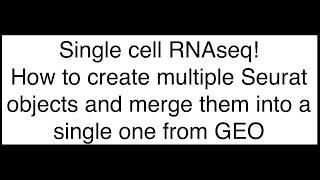 Creating a Seurat Object from a GEO Dataset 
