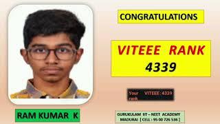 VITEEE RESULT || VITEEE 2024 RESULTS | GURUKULAM  IIT  NEET  ACADEMY  | MADURAI