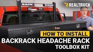 How to Install Backrack Original Headache Rack Toolbox Kit on a  2019 Ram 1500