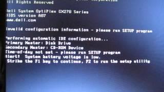 Strike F1 to retry boot, F2 for setup utility - Dell OptiPlex GX270