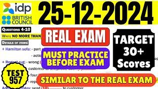 IELTS Listening Practice Test 2024 with Answers | 25.12.2024 | Test No - 956