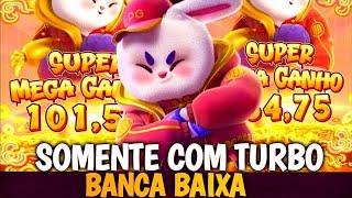 JOGUEI HOJE SOMENTE NO TURBO PARA DUPLICAR BANCA BAIXA NO FORTUNE RABBIT, DEU BOM????