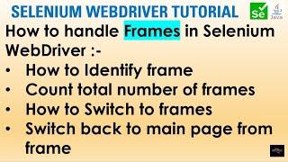 How to Handle iFrames in Selenium WebDriver | identify the iFrame | switch to iFrame #16