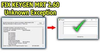 Fix Keygen Mrt 2.60 error Unknown Exception with Windows 10 Virtualbox