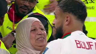 Sofiane Boufal Celebrates with His Mother After Winning VS Belgium