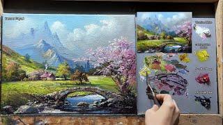 How I Paint Landscape Just By 4 Colors Oil Painting Landscape Step By Step 105 By Yasser Fayad