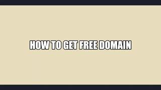 how to get free domain freenom