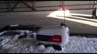 Yandex delivery robot test in artificial snow, version R2