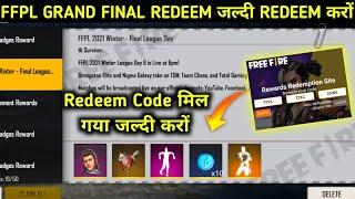 FFPL GRAND FINAL REDEEM CODE | FREE FIRE 500K MILESTONE REDEEM CODE | FF TODAY NEW REDEEM CODE