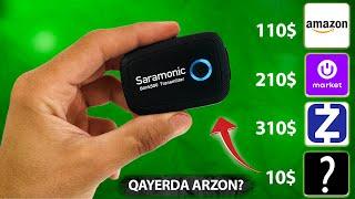  Amazon, Uzum market va zood mall dagi narxlar | Qayerda arzon? Saramonic Jmary tripod Gaming mouse