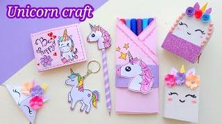 DIY Unicorn paper craft / How to make unicorn school supplies /School hacks / Back to school