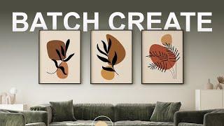 Bulk Create Wall Art Mockup Sets | Batch Replace 3 Smart Object Layers in Photoshop