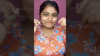 eyebrow threading at home, khud se eyebrow kaise banae?#youtubeshorts #shorts #shortvideo #asmr