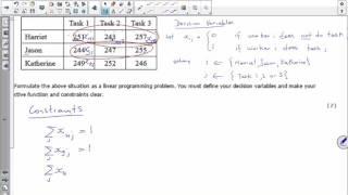 D2 Linear Programming Formulation of Allocation