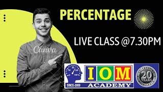 Percentage Live Class IOM ACADEMY