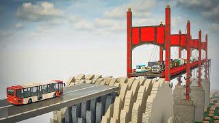 Cars attack Suspension Bridge | Teardown