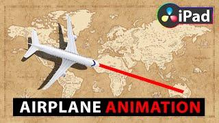 How To Create simple AIRPLANE MAP Animation in DaVinci Resolve iPad