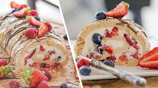 МЕРЕНГОВЫЙ РУЛЕТ ПАВЛОВА | торт десерт из безе с ягодами и сливочным кремом | рецепт Pavlova