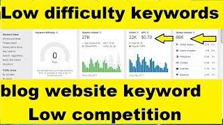 how to find low difficulty keywords for blog website | low competition keywords research king