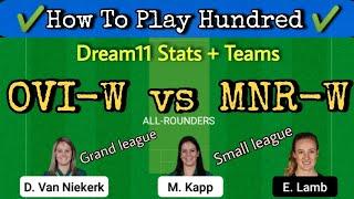 OVI-W vs MNR-W Dream11 Prediction | OVI-W vs MNR-W Dream11 Team | oviw vs mnrw player Stats |