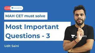 Most Important Questions for MAH CET | QA & LRDI for MBA CET 2021 | 3 | Udit Saini | Unacademy CAT