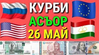 Курби Асъор имруз курс валюта сегодня 26-уми Май СРОЧНО! ДОЛЛАР,ЕВРО,РУБЛИ,СОМОНИ БОЛО РАФТ 26 Мая!