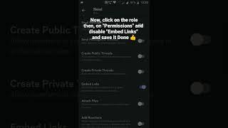 How to disable Embed Links permission in a role in Discord Mobile #roduz #discord #howto #how #links
