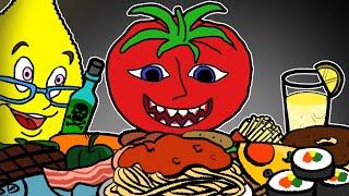 Mr. Tomatos VS Ms. LemonS - Mr.Tomatos Is Very Hungry 2 ALL Endings MUKBANG Animation | ASMR | MYMY