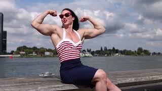 Bicep Flexing with Female Bodybuilder Maria Wattel