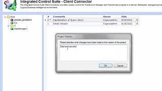 BSP Integrated Control Suite for IBM Cognos - Version Control