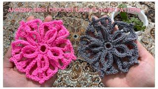 Amazing Irish crochet lace flower pattern