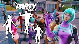 emote battle using Wonder skin and Flexing rare emotes in Party Royale
