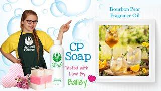 Soap Testing Bourbon Pear Fragrance Oil- Natures Garden