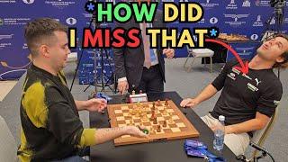What did Nepo say that made Carlsen go back in his chair | Carlsen vs Nepo | World Blitz 2023