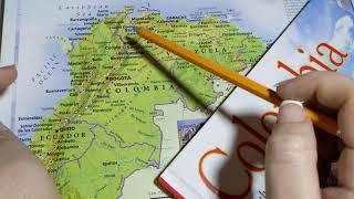 ASMR ~ Colombia History & Geography ~ Soft Spoken Map Pointing Page Turning