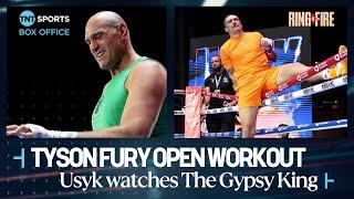 "Bad boys bad boys whatcha gonna do"  - HILARIOUS Oleksandr Usyk WATCHES Tyson Fury open workout 