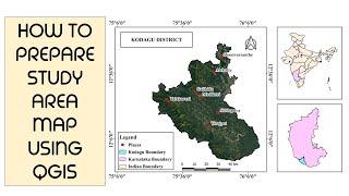 Study area Map using QGIS | Study Area Location Map Preparation | QGIS for beginners - Tutorials |