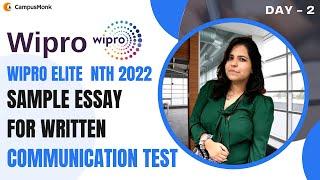 Wipro Elite  NTH 2022 Sample Essay for Written Communication Test | Ria Ma'am | Tips