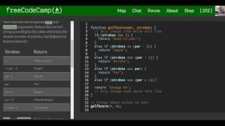 Golf Code, freeCodeCamp Basic Javascript