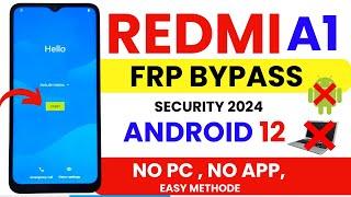 Redmi a1 frp bypass 2024 - Android 12  No pc No app