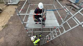 Scaffolding training instructions how to assemble simplest Layher scaffold construction step by step